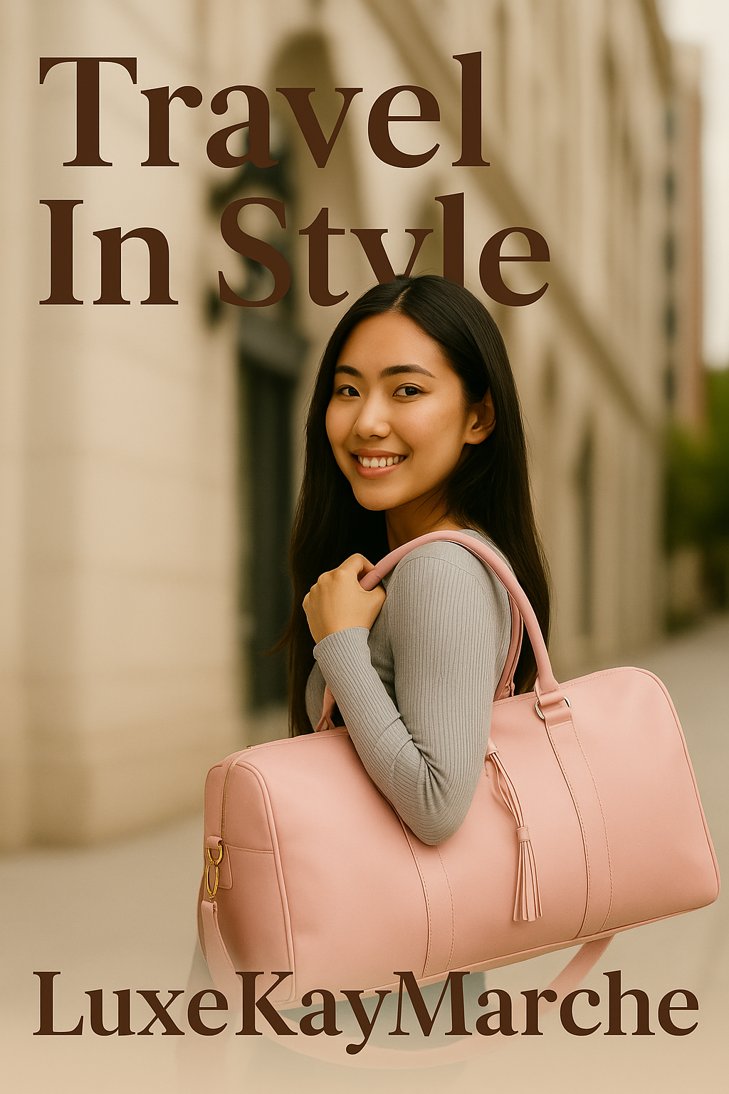 LuxKayMarche First Class Foldable Travel Bag - Pink