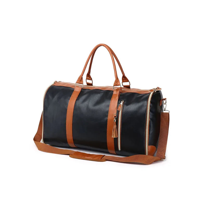 LuxKayMarche First Class Foldable Travel Bag - Black Brown