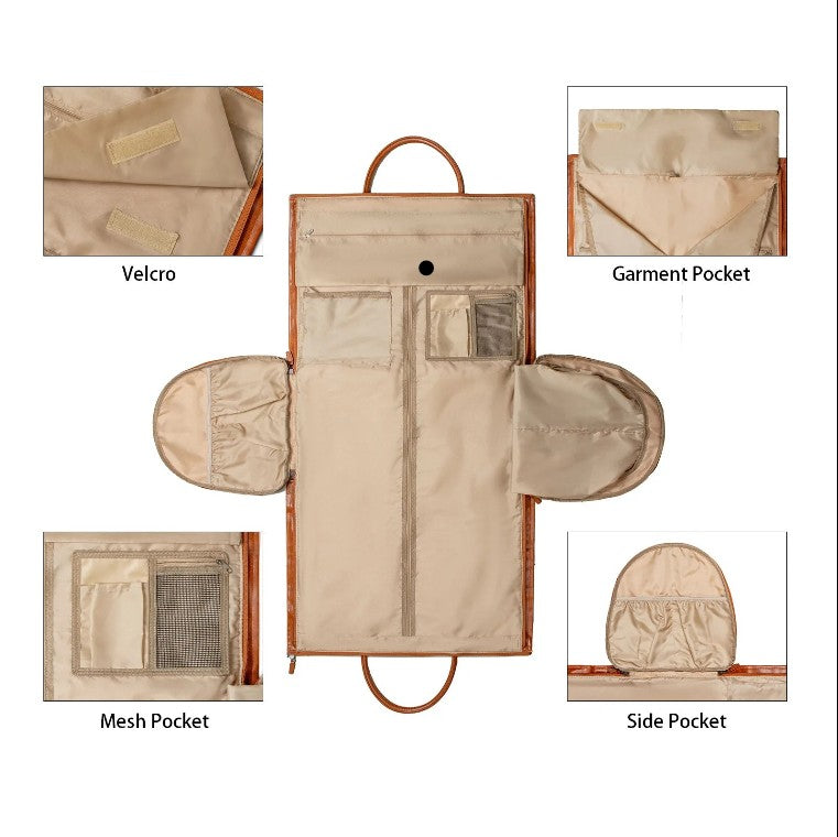 LuxKayMarche First Class Foldable Travel Bag - White Brown